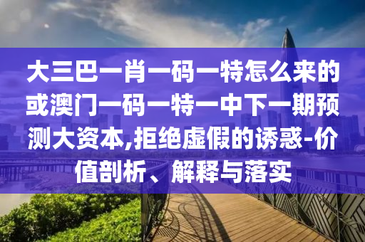 大三巴一肖一碼一特怎么來(lái)的或澳門(mén)一碼一特一中下一期預(yù)測(cè)大資本,拒絕虛假的誘惑-價(jià)值剖析、解釋與落實(shí)