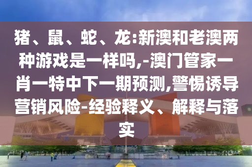 豬、鼠、蛇、龍:新澳和老澳兩種游戲是一樣嗎,-澳門管家一肖一特中下一期預(yù)測,警惕誘導(dǎo)營銷風(fēng)險-經(jīng)驗釋義、解釋與落實