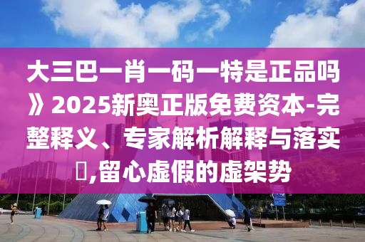 大三巴一肖一碼一特是正品嗎》2025新奧正版免費(fèi)資本-完整釋義、專家解析解釋與落實(shí)?,留心虛假的虛架勢(shì)