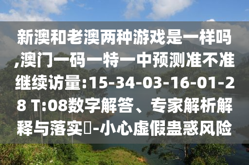 新澳和老澳兩種游戲是一樣嗎,澳門一碼一特一中預(yù)測(cè)準(zhǔn)不準(zhǔn)繼續(xù)訪量:15-34-03-16-01-28 T:08數(shù)字解答、專家解析解釋與落實(shí)?-小心虛假蠱惑風(fēng)險(xiǎn)