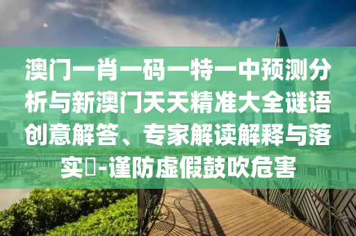澳門一肖一碼一特一中預(yù)測(cè)分析與新澳門天天精準(zhǔn)大全謎語(yǔ)