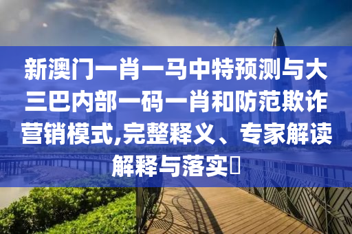 新澳門一肖一馬中特預(yù)測(cè)與大三巴內(nèi)部一碼一肖和防范欺詐營銷模式,完整釋義、專家解讀解釋與落實(shí)?