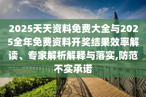 2025天天資料免費(fèi)大全與2025全年免費(fèi)資料開獎(jiǎng)結(jié)果效率解讀、專家解析解釋與落實(shí),防范不實(shí)承諾